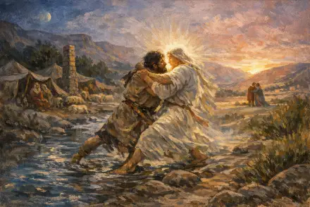 Painting for Wrestling with God, Genesis 31–33