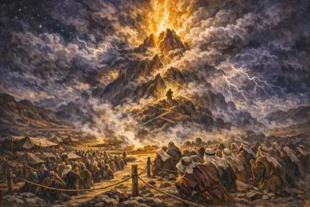 Painting for When Sinai Trembled, Exodus 19